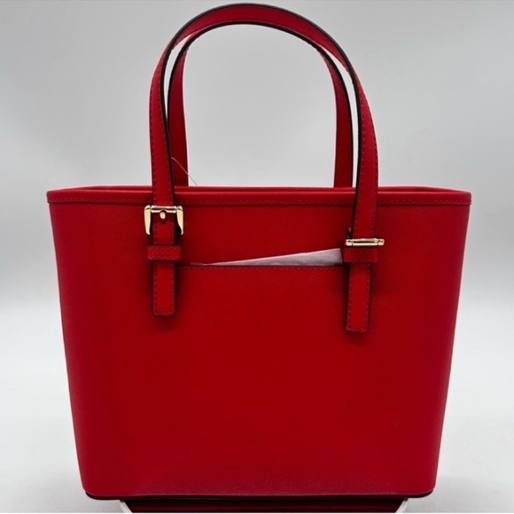 Michael Kors Jet Set Travel Extra-Small Top Zip Tote Bag Red - Picture 6 of 9